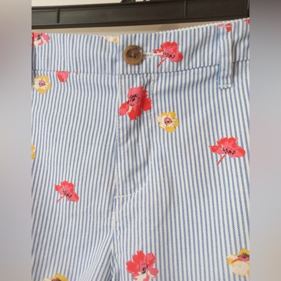 Old Navy Floral Everyday Shorts Blue Stripe Size 10 - Picture 4 of 9